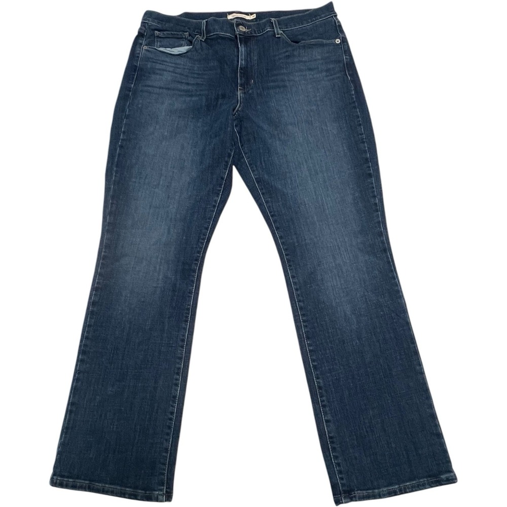Levi's Classic Straight Mid Rise Leg Jeans Women's 14S Blue Stretch Denim 32x28